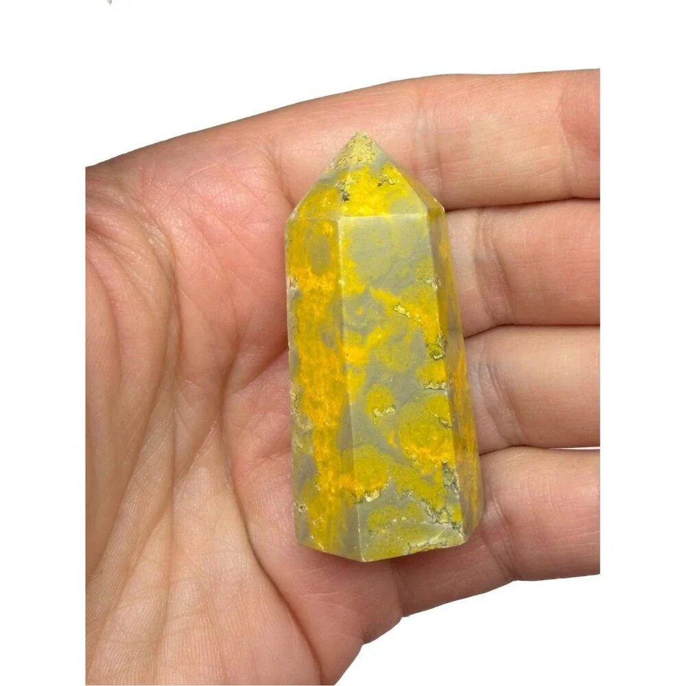 Bumblebee Jasper Tower Crystal Stone Decor Gift Yellow